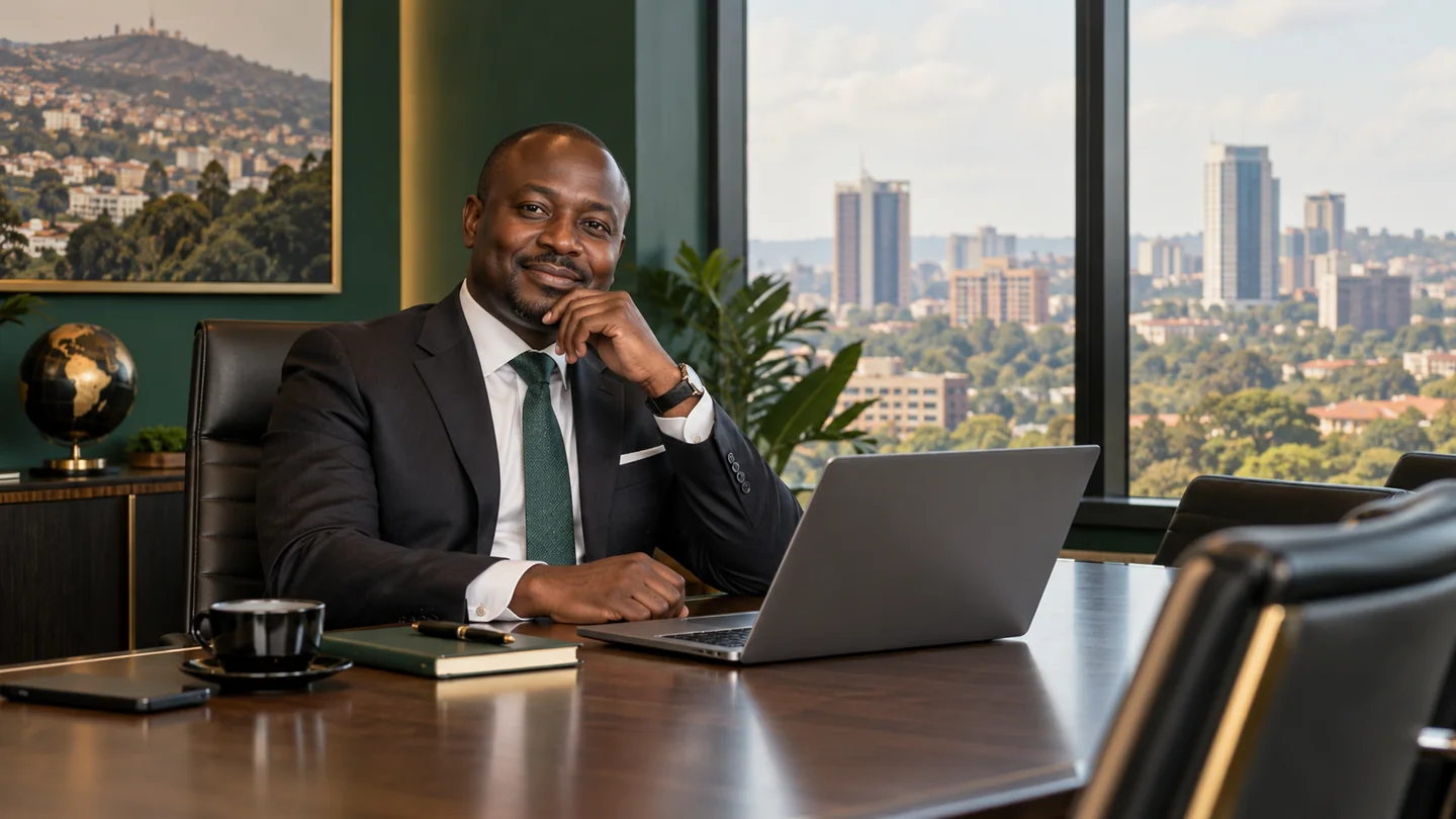 Executive working in a modern Kampala office
